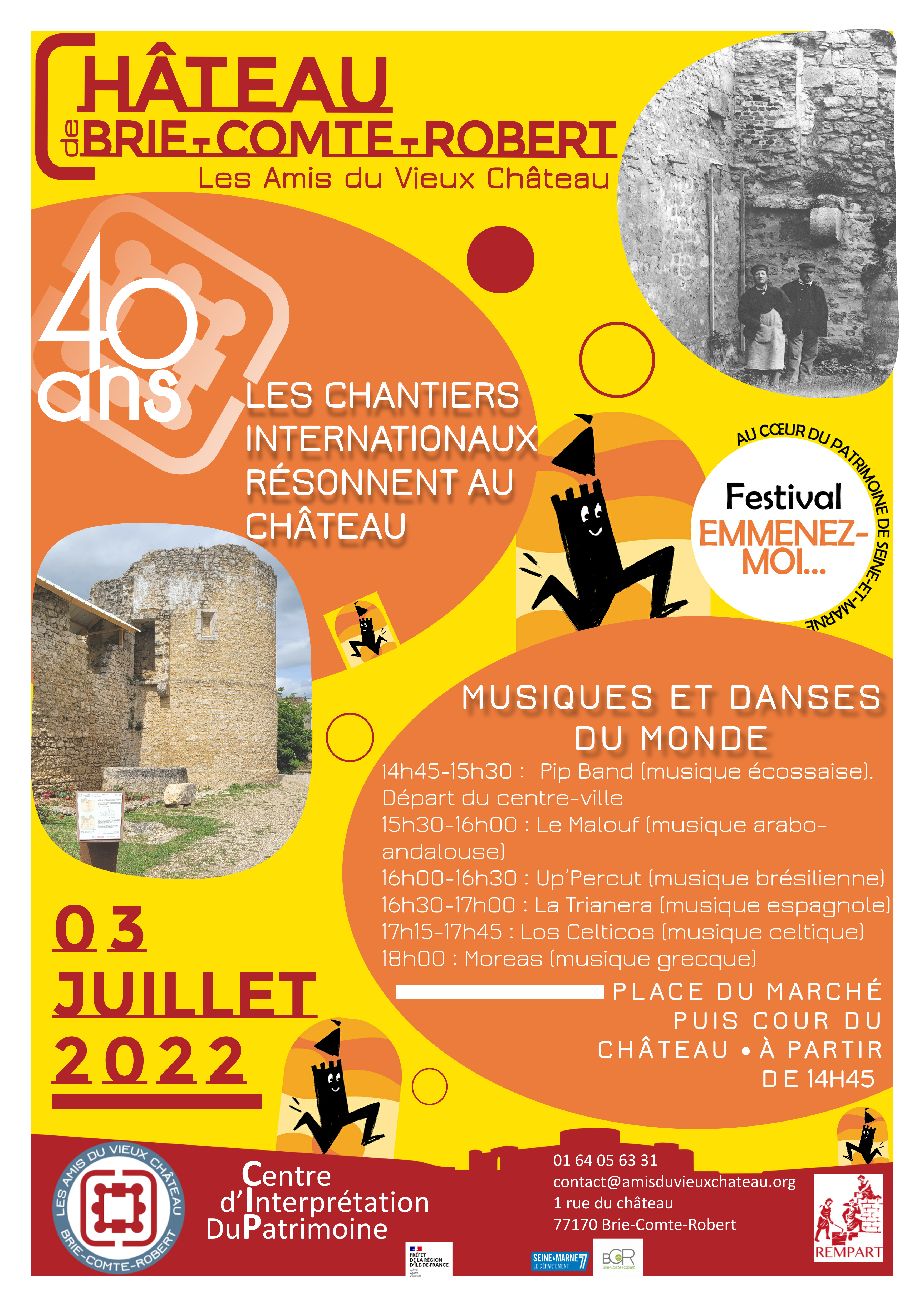 Affiche concert d'anniversaire 40 ans association des Amis du Vieux Château. ©ADVCBRIE
